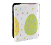Wykjtwo Pâques avec des œufs Mignons à Pois, Porte-Passeport Portefeuille de Voyage en Cuir PU Étui pour Passeport Couvre-Passeport 6,5 po