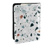 Wykjtwo Pastel Marbre Terrazzo, Porte-Passeport Portefeuille de Voyage en Cuir PU Étui pour Passeport Couvre-Passeport 6,5 po