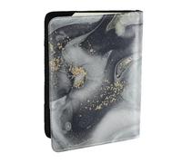 Wykjtwo Pastel Splash Abstrait en marbre Gris, Porte-Passeport Portefeuille de Voyage en Cuir PU Étui pour Passeport Couvre-Passeport 6,5 po