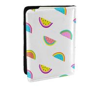 Wykjtwo Pastèque colorée drôle, Porte-Passeport Portefeuille de Voyage en Cuir PU Étui pour Passeport Couvre-Passeport 6,5 po