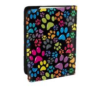 Wykjtwo Patte de Chien colorée, Porte-Passeport Portefeuille de Voyage en Cuir PU Étui pour Passeport Couvre-Passeport 6,5 po