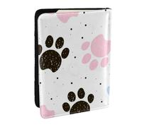 Wykjtwo Pattes de Chiens colorées dessinées à la Main, Porte-Passeport Portefeuille de Voyage en Cuir PU Étui pour Passeport Couvre-Passeport 6,5 po