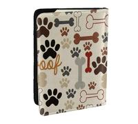 Wykjtwo Pattes et os de Chien, Porte-Passeport Portefeuille de Voyage en Cuir PU Étui pour Passeport Couvre-Passeport 6,5 po