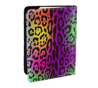 Wykjtwo Peau de Jaguar Arc-en-Ciel, Porte-Passeport Portefeuille de Voyage en Cuir PU Étui pour Passeport Couvre-Passeport 6,5 po