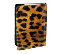 Wykjtwo Peau de léopard Animale, Porte-Passeport Portefeuille de Voyage en Cuir PU Étui pour Passeport Couvre-Passeport 6,5 po