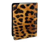 Wykjtwo Peau de léopard Animale, Porte-Passeport Portefeuille de Voyage en Cuir PU Étui pour Passeport Couvre-Passeport 6,5 po