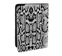 Wykjtwo Peau de Serpent Noir et Blanc imprimé, Porte-Passeport Portefeuille de Voyage en Cuir PU Étui pour Passeport Couvre-Passeport 6,5 po