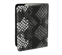 Wykjtwo Peau De Serpent Noir Gris Blanc, Porte-Passeport Portefeuille de Voyage en Cuir PU Étui pour Passeport Couvre-Passeport 6,5 po