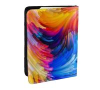 Wykjtwo Peinture Diamant Couleurs Vives, Porte-Passeport Portefeuille de Voyage en Cuir PU Étui pour Passeport Couvre-Passeport 6,5 po