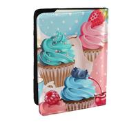 Wykjtwo Petit gâteau Tasse à thé, Porte-Passeport Portefeuille de Voyage en Cuir PU Étui pour Passeport Couvre-Passeport 6,5 po