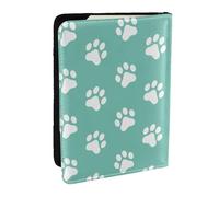 Wykjtwo Petites Empreintes de Pattes de Chien sur Bleu, Porte-Passeport Portefeuille de Voyage en Cuir PU Étui pour Passeport Couvre-Passeport 6,5 po