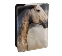 Wykjtwo Photo de Cheval Sauvage, Porte-Passeport Portefeuille de Voyage en Cuir PU Étui pour Passeport Couvre-Passeport 6,5 po