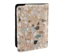 Wykjtwo Pierre Naturelle Terrazzo, Porte-Passeport Portefeuille de Voyage en Cuir PU Étui pour Passeport Couvre-Passeport 6,5 po