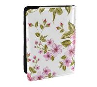 Wykjtwo Pivoines Rose Paille, Porte-Passeport Portefeuille de Voyage en Cuir PU Étui pour Passeport Couvre-Passeport 6,5 po