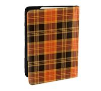 Wykjtwo Plaid Tartan d'halloween, Porte-Passeport Portefeuille de Voyage en Cuir PU Étui pour Passeport Couvre-Passeport 6,5 po