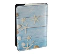Wykjtwo Planche Nautique Vintage Étoile de mer, Porte-Passeport Portefeuille de Voyage en Cuir PU Étui pour Passeport Couvre-Passeport 6,5 po