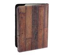 Wykjtwo Plancher à Motif en Bois, Porte-Passeport Portefeuille de Voyage en Cuir PU Étui pour Passeport Couvre-Passeport 6,5 po