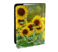 Wykjtwo Plante de Tournesol imprimée, Porte-Passeport Portefeuille de Voyage en Cuir PU Étui pour Passeport Couvre-Passeport 6,5 po