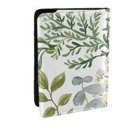 Wykjtwo Plante Verte Verte, Porte-Passeport Portefeuille de Voyage en Cuir PU Étui pour Passeport Couvre-Passeport 6,5 po