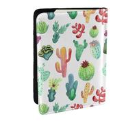Wykjtwo Plantes succulentes de Cactus Aquarelle, Porte-Passeport Portefeuille de Voyage en Cuir PU Étui pour Passeport Couvre-Passeport 6,5 po