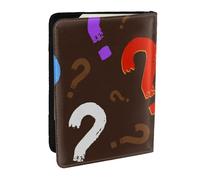 Wykjtwo Point d'interrogation coloré, Porte-Passeport Portefeuille de Voyage en Cuir PU Étui pour Passeport Couvre-Passeport 6,5 po