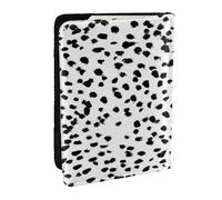 Wykjtwo Points de Tache Dalmatien à imprimé Animal Noir et Blanc, Porte-Passeport Portefeuille de Voyage en Cuir PU Étui pour Passeport Couvre-Passeport 6,5 po