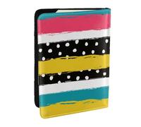 Wykjtwo Points rayés, Porte-Passeport Portefeuille de Voyage en Cuir PU Étui pour Passeport Couvre-Passeport 6,5 po