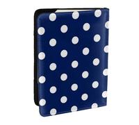 Wykjtwo Pois Bleu Marine, Porte-Passeport Portefeuille de Voyage en Cuir PU Étui pour Passeport Couvre-Passeport 6,5 po