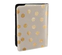 Wykjtwo Pois pailletés Beige et doré, Porte-Passeport Portefeuille de Voyage en Cuir PU Étui pour Passeport Couvre-Passeport 6,5 po