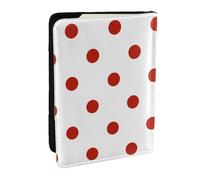 Wykjtwo Pois Pois Point Rouge, Porte-Passeport Portefeuille de Voyage en Cuir PU Étui pour Passeport Couvre-Passeport 6,5 po