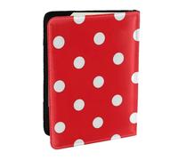 Wykjtwo Pois Rouge Et Blanc, Porte-Passeport Portefeuille de Voyage en Cuir PU Étui pour Passeport Couvre-Passeport 6,5 po