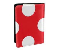 Wykjtwo Pois Rouge Et Blanc, Porte-Passeport Portefeuille de Voyage en Cuir PU Étui pour Passeport Couvre-Passeport 6,5 po