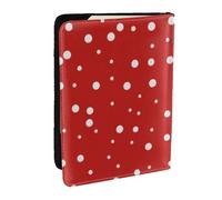 Wykjtwo Pois Rouges Et Blancs, Porte-Passeport Portefeuille de Voyage en Cuir PU Étui pour Passeport Couvre-Passeport 6,5 po