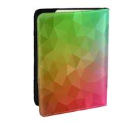 Wykjtwo Polygonal Multicolore constitué de Triangles Arc-en-Ciel, Porte-Passeport Portefeuille de Voyage en Cuir PU Étui pour Passeport Couvre-Passeport 6,5 po