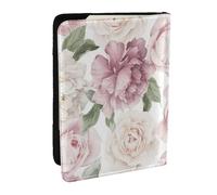 Wykjtwo Printemps Fleurs Roses Floral, Porte-Passeport Portefeuille de Voyage en Cuir PU Étui pour Passeport Couvre-Passeport 6,5 po