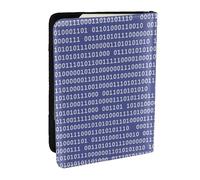 Wykjtwo Programmeur Code Informatique Binaire Violet, Porte-Passeport Portefeuille de Voyage en Cuir PU Étui pour Passeport Couvre-Passeport 6,5 po