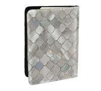 Wykjtwo Quatrefoil Nacre Marocaine, Porte-Passeport Portefeuille de Voyage en Cuir PU Étui pour Passeport Couvre-Passeport 6,5 po