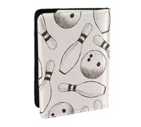 Wykjtwo Quilles et boules de Bowling, Porte-Passeport Portefeuille de Voyage en Cuir PU Étui pour Passeport Couvre-Passeport 6,5 po