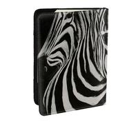 Wykjtwo Rayures Zébrées Imprimées Noir Et Blanc, Porte-Passeport Portefeuille de Voyage en Cuir PU Étui pour Passeport Couvre-Passeport 6,5 po