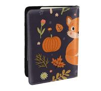 Wykjtwo Renard Mignon d'automne, Porte-Passeport Portefeuille de Voyage en Cuir PU Étui pour Passeport Couvre-Passeport 6,5 po