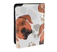 Wykjtwo Rhodesian Ridgeback avec Amour, Porte-Passeport Portefeuille de Voyage en Cuir PU Étui pour Passeport Couvre-Passeport 6,5 po