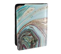 Wykjtwo Roche de géode d'agate Arc-en-Ciel, Porte-Passeport Portefeuille de Voyage en Cuir PU Étui pour Passeport Couvre-Passeport 6,5 po