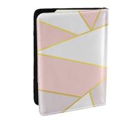 Wykjtwo Rose Gris Géométrique, Porte-Passeport Portefeuille de Voyage en Cuir PU Étui pour Passeport Couvre-Passeport 6,5 po