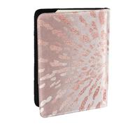 Wykjtwo Rose Or Rose Blush Traits Dorés Rayures Brillance, Porte-Passeport Portefeuille de Voyage en Cuir PU Étui pour Passeport Couvre-Passeport 6,5 po