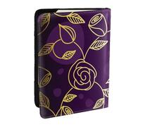 Wykjtwo Rose Or-Violet, Porte-Passeport Portefeuille de Voyage en Cuir PU Étui pour Passeport Couvre-Passeport 6,5 po