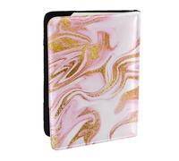 Wykjtwo Rose Scintillant doré, Porte-Passeport Portefeuille de Voyage en Cuir PU Étui pour Passeport Couvre-Passeport 6,5 po