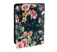 Wykjtwo Roses Roses Pivoines Feuilles Vertes, Porte-Passeport Portefeuille de Voyage en Cuir PU Étui pour Passeport Couvre-Passeport 6,5 po