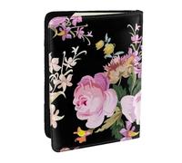 Wykjtwo Roses Roses Vintage sur Rose Nature, Porte-Passeport Portefeuille de Voyage en Cuir PU Étui pour Passeport Couvre-Passeport 6,5 po