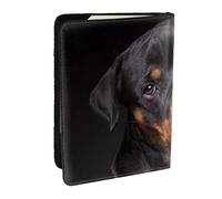 Wykjtwo Rottweiler - Aimer, confiant et fidèle, Porte-Passeport Portefeuille de Voyage en Cuir PU Étui pour Passeport Couvre-Passeport 6,5 po