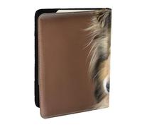 Wykjtwo Rough Collie Lassie Chiens Gros Chiens Moelleux Animaux de Compagnie, Porte-Passeport Portefeuille de Voyage en Cuir PU Étui pour Passeport Couvre-Passeport 6,5 po
